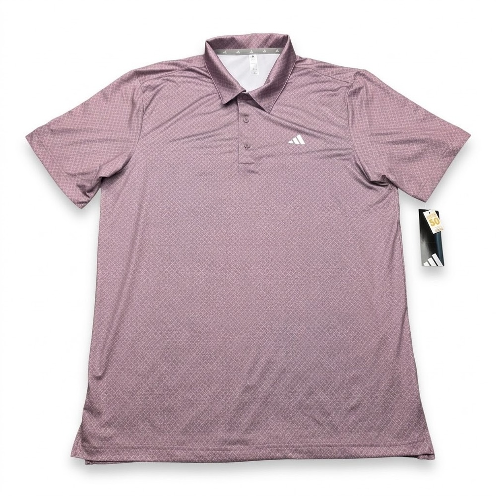 NWT Adidas Mens Ultimate365 Polo L Preloved Fig Dot UPF50 ADVR0792